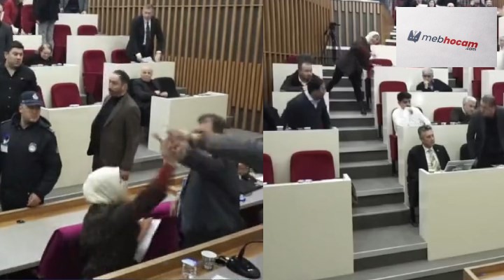 O belediye başkanına su şişesi fırlatıldı