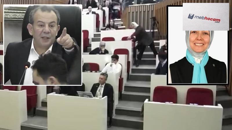 AK Parti'li Hacer Çınar Tanju Özcan'a su şişesi fırlattı!!